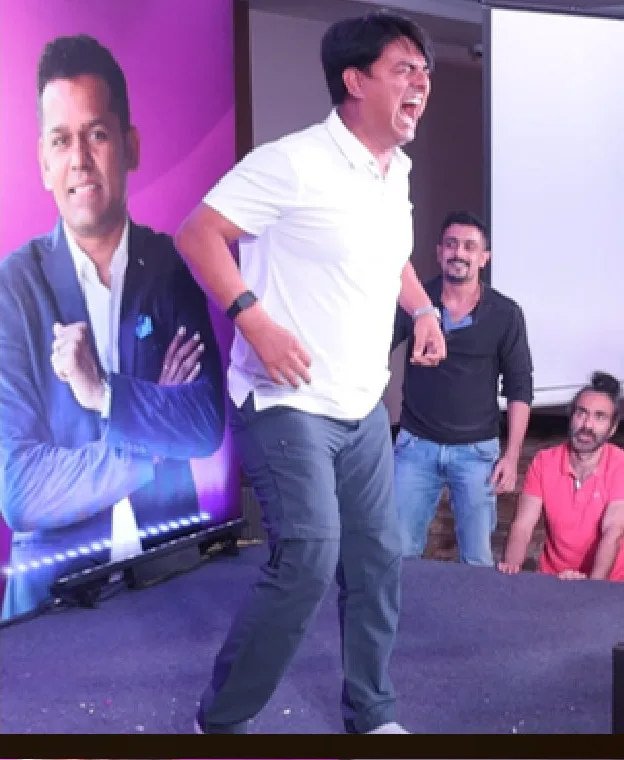 A participant on stage