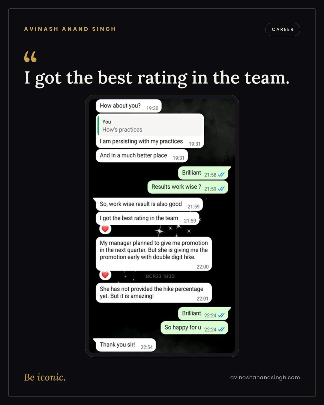 Career testimonial