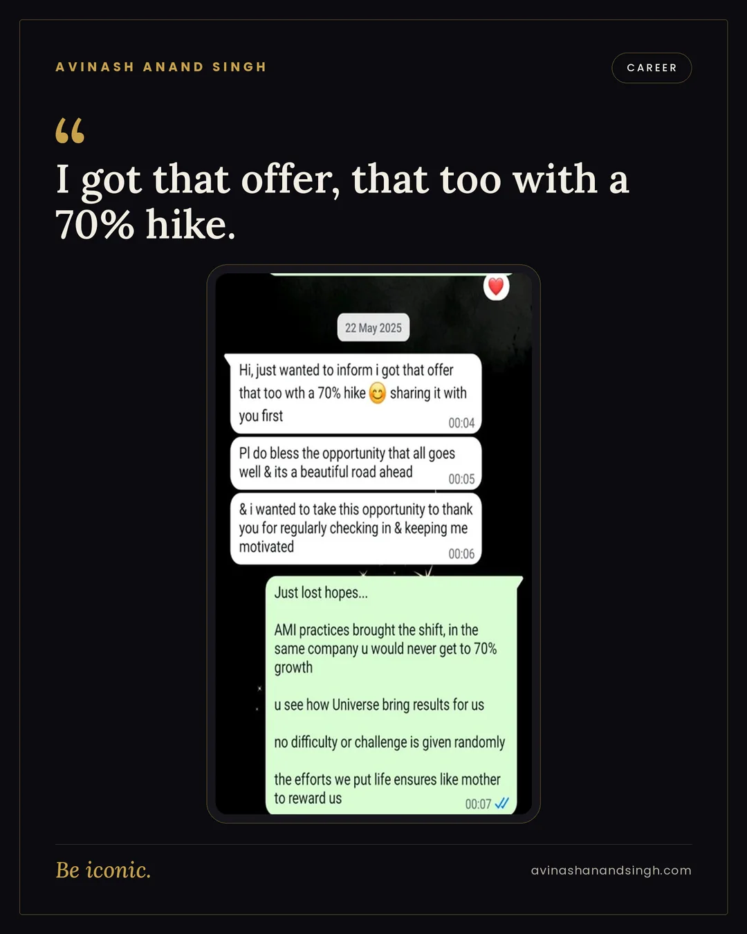 Career testimonial