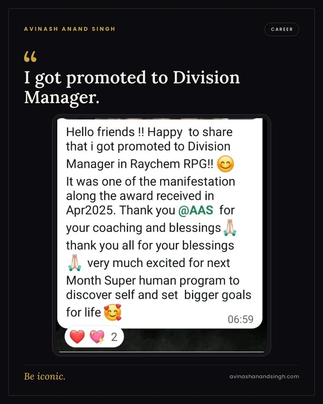 Career testimonial