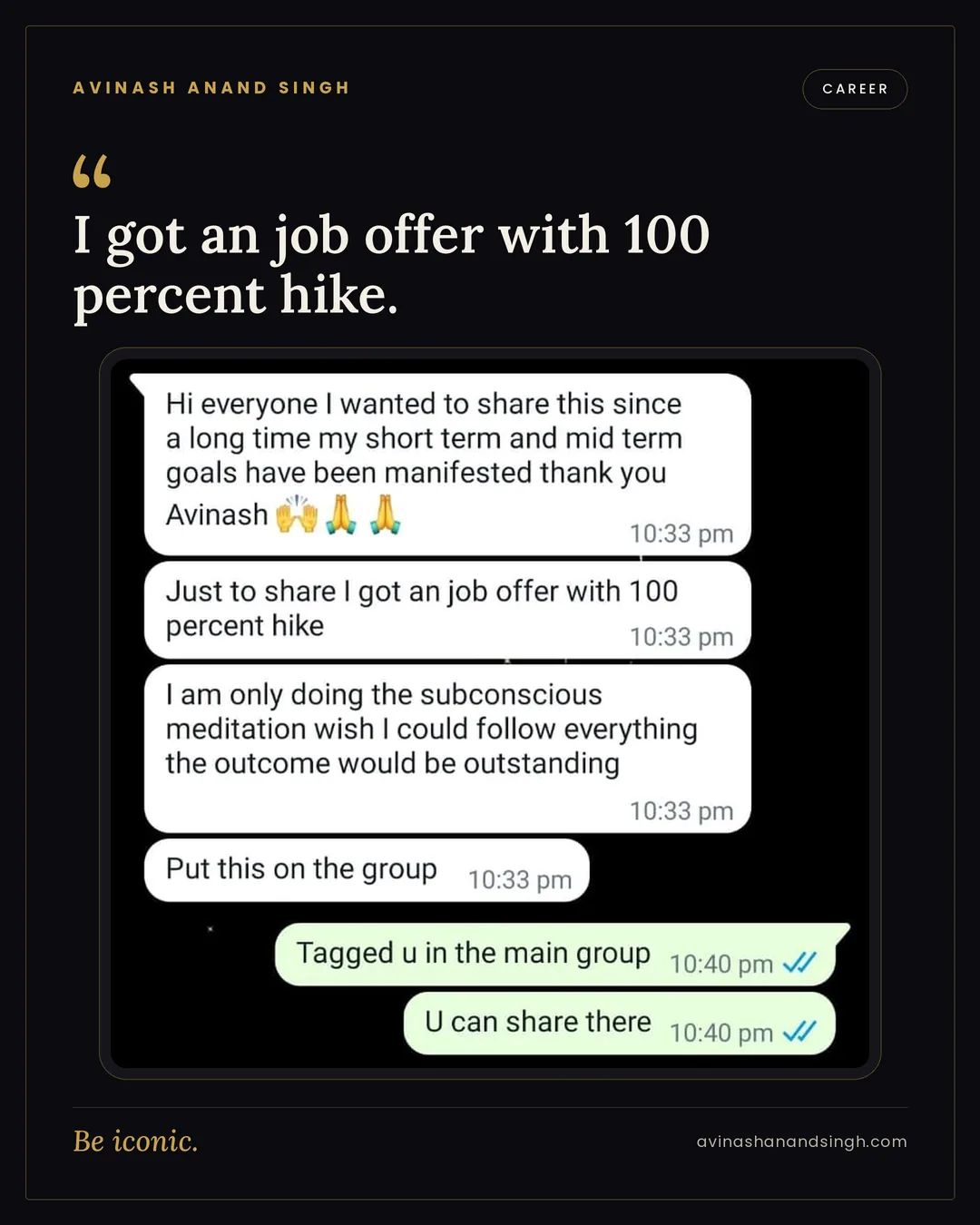 Career testimonial