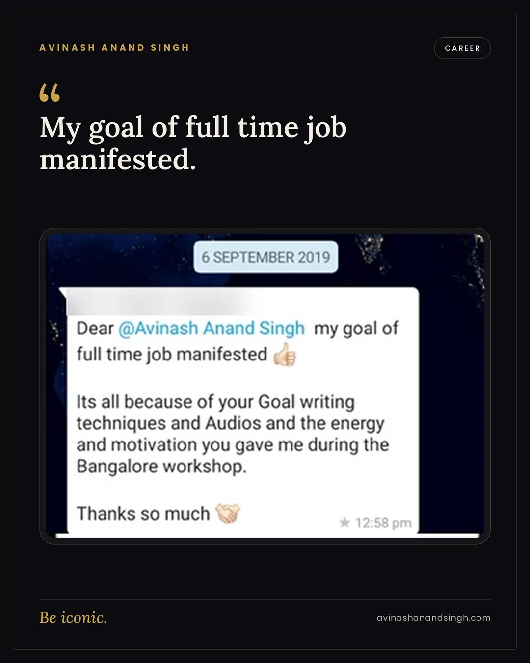 Career testimonial