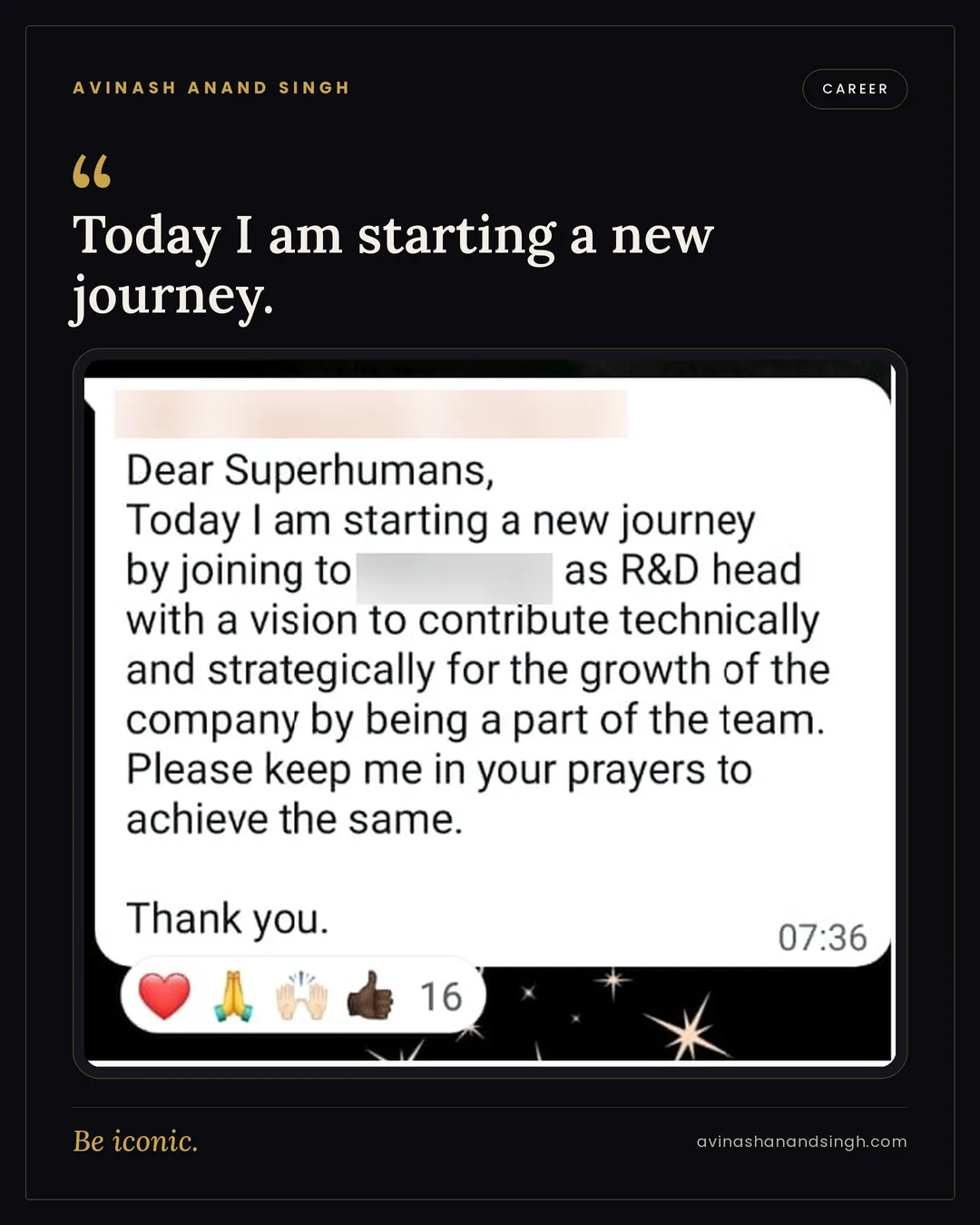 Career testimonial