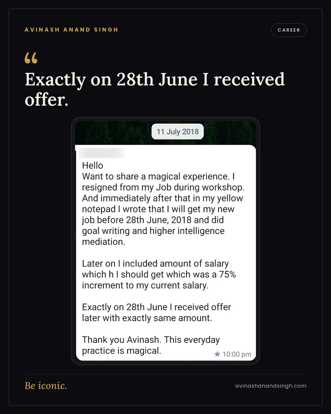 Career testimonial