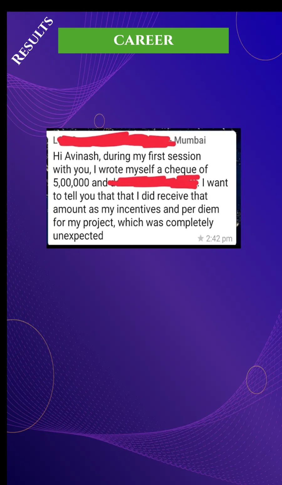 Career testimonial