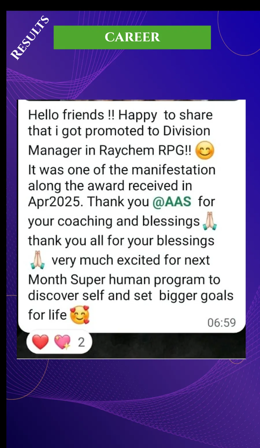 Career testimonial