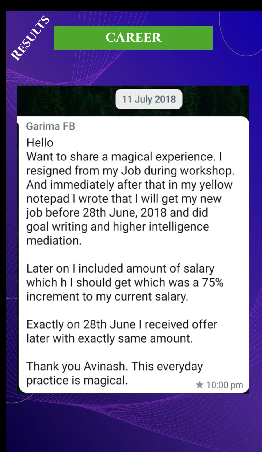 Career testimonial