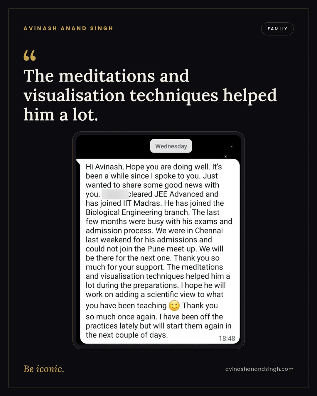 Family testimonial