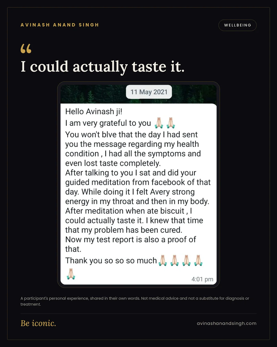 Health testimonial