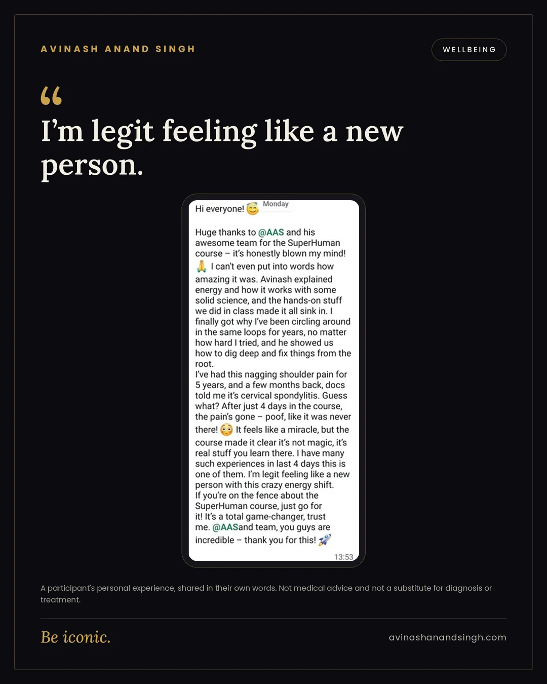 Health testimonial