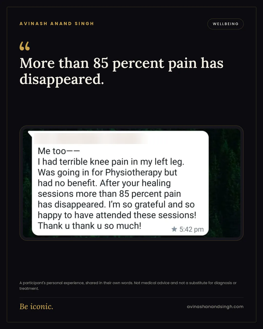 Health testimonial
