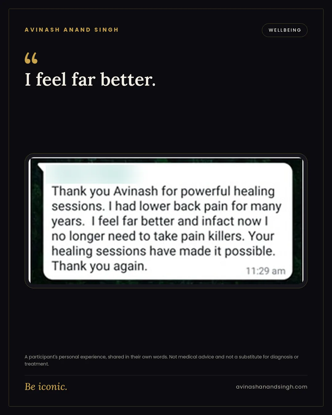 Health testimonial