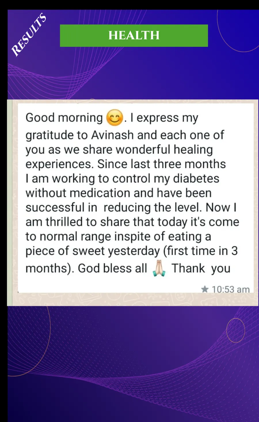 Health testimonial