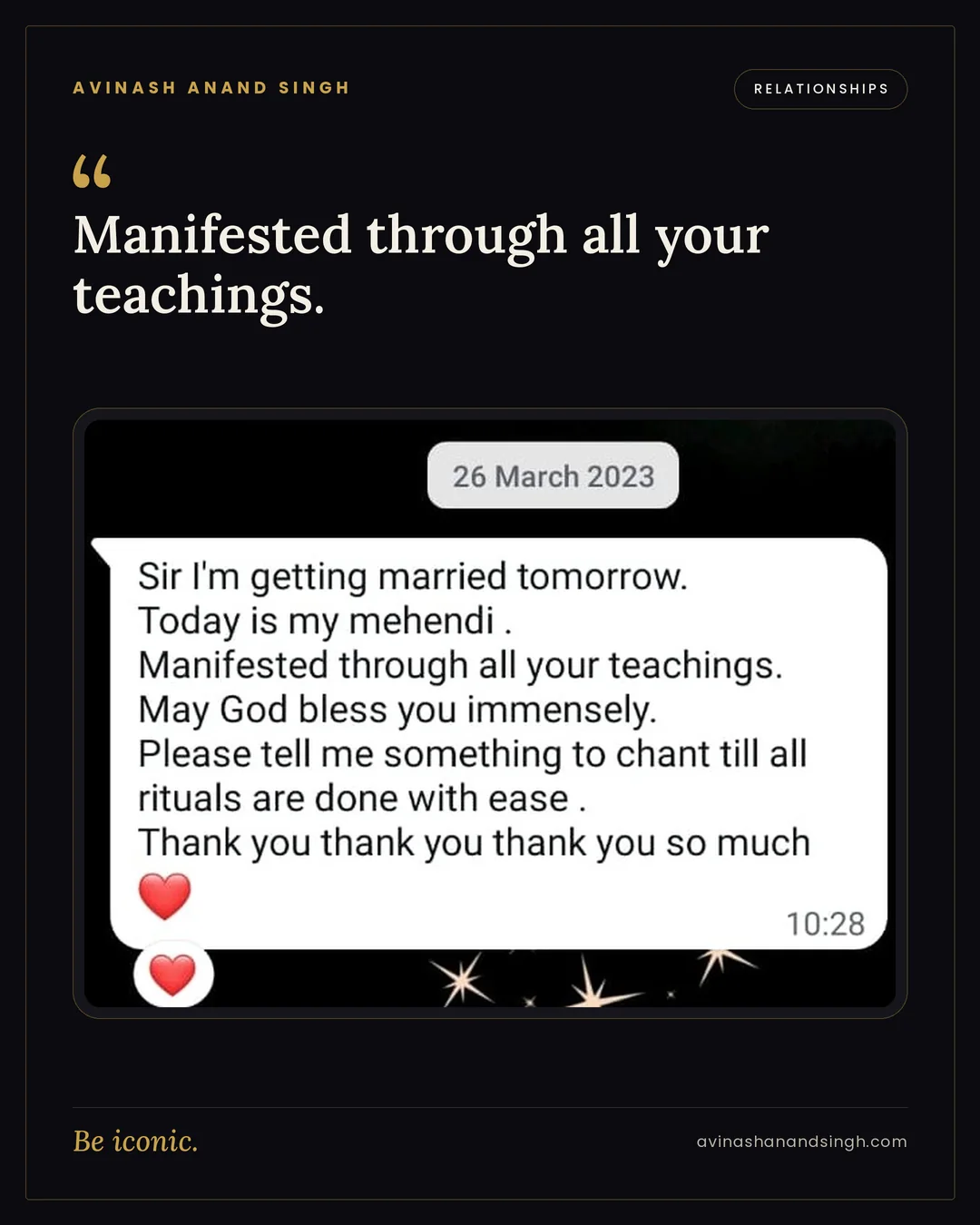 Life-changing testimonial