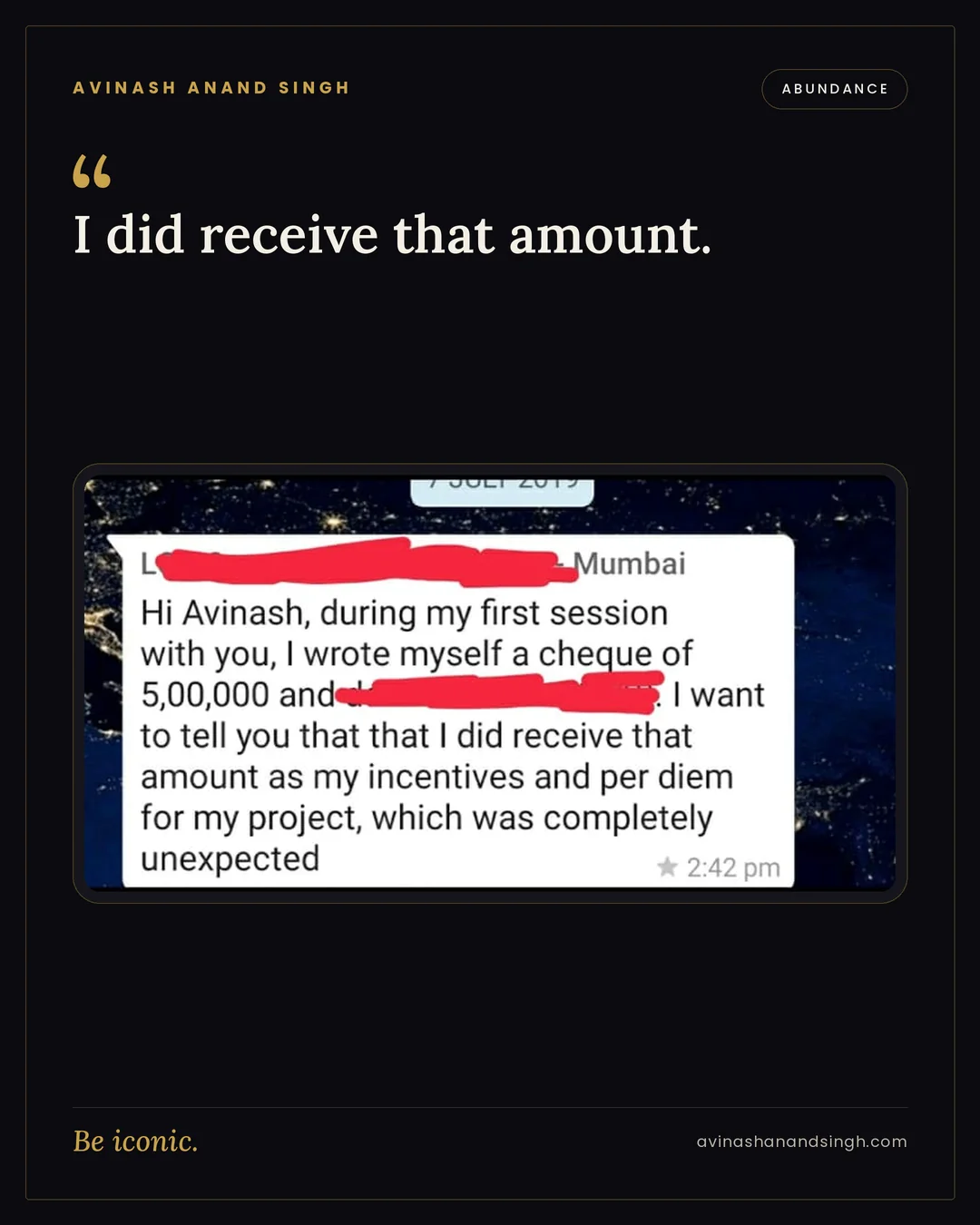 Money testimonial