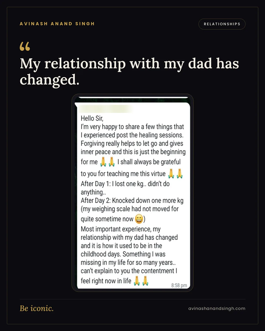 Relationship testimonial